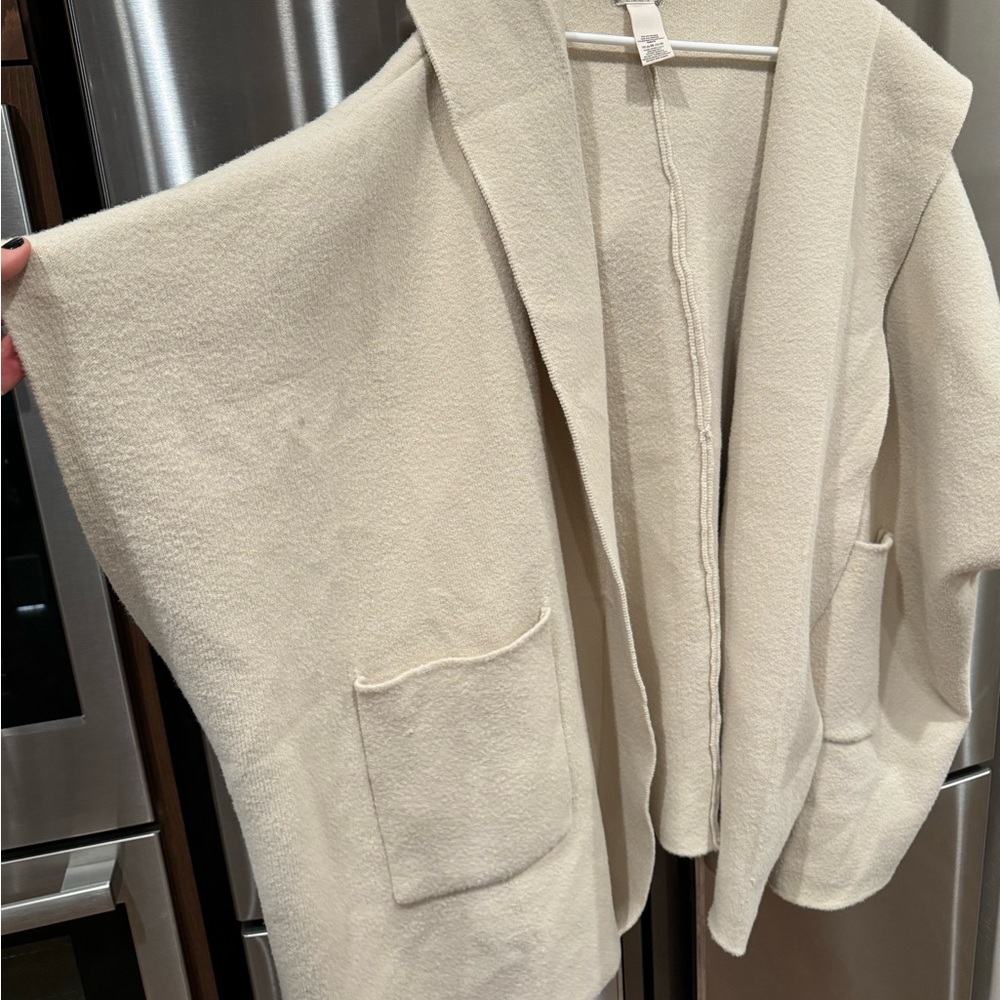 Free People Cream Hooded Kimono